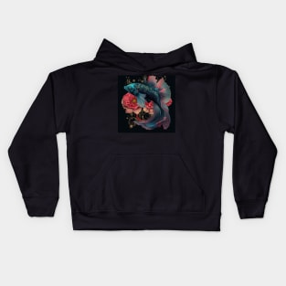 Floral Betta fish Kids Hoodie